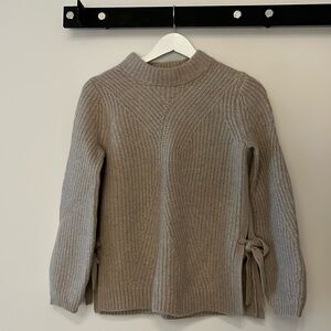 White + Warren | Cashmere Side-Tie Mock-Neck Sweater | Pink Sand | Size M